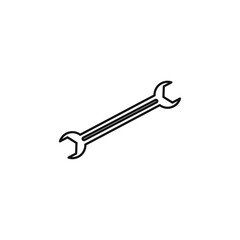 Wrench icon Thin line flat illustration