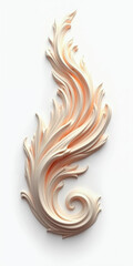 Fototapeta premium Flame in white fire marble 3D art background
