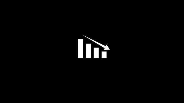Financial business Loss down graph chart. business loss concept. Animated business loss falling down graphs icon