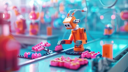 Robots Assembling Products in Modern Factory Setting