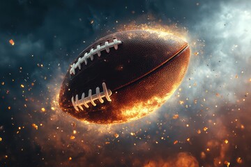 Burning American Football.