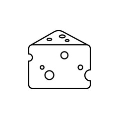 Cheese line icon isolated on white background. Vector illustration.