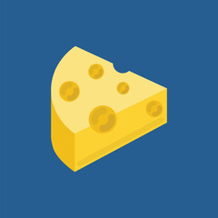 Cheese icon isolated on blue background. Vector illustration.