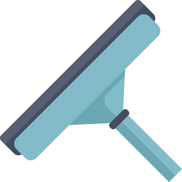 Blue window cleaning squeegee with black rubber blade for professional cleaning