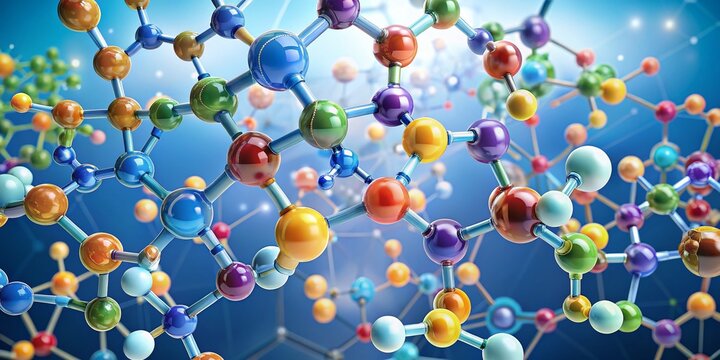 Educational Infographic on Monomers, Polymers, and Complex Molecule Structures in Organic Synthesis