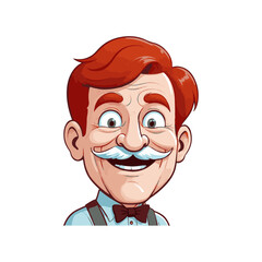 Old man vector mascot icon. Happy funny smiling cartoon character old senior elder mature man grandfather person