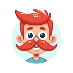 young man vector mascot icon. Happy funny smiling cartoon character mature man happy face illustration