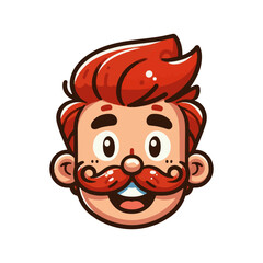 young man vector mascot icon. Happy funny smiling cartoon character mature man happy face illustration