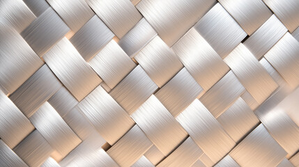Fototapeta premium A close-up image of a woven texture made from metallic strips.