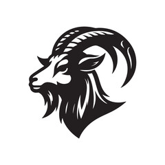 a goat logo icon silhouette vector design illustration isolated on white background