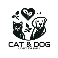 Cat And Dog Vector  Logo Design