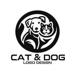 Cat And Dog Vector  Logo Design
