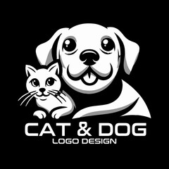 Cat And Dog Vector  Logo Design
