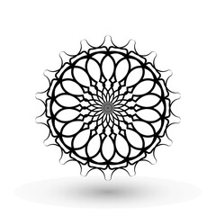 abstract floral ornament circular pattern decorative ornament in ethnic oriental style coloring book page vector illustration