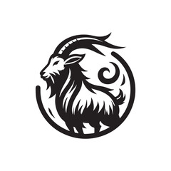 Fototapeta premium a goat logo icon silhouette vector design illustration isolated on white background