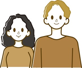 2人並んだ笑顔の外人男性と外人女性