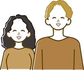 2人並んだ笑顔の外人男性と外人女性