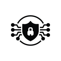 Black solid icon for security