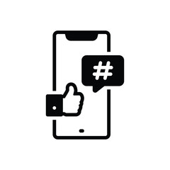 Black solid icon for social media