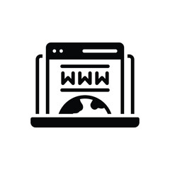 Black solid icon for domain name