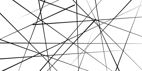 Random chaotic lines. Abstract geometric pattern. Outline monochrome texture. Trendy random diagonal lines image. Random chaotic lines. Abstract