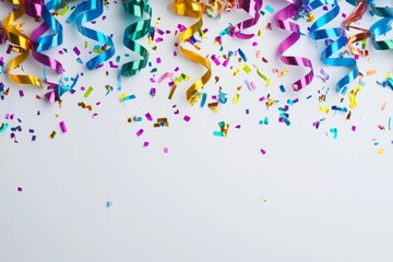 Colorful Streamers and Confetti for Celebration