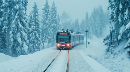 train in the snow