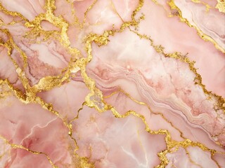 Elegant Pink Marble with Gold Texture for Luxurious Wallpaper Design