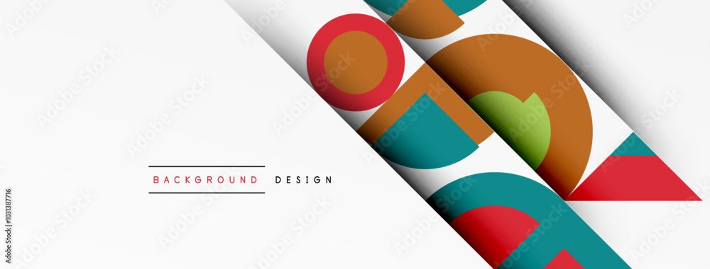 Poster geometric design abstract background - circles squares