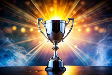 Elegant Silhouette of a Silver Trophy Engraved with 1st Place for Competitive Achievement Recognition