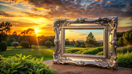 Elegant Silver Picture Frame in a Panoramic Setting for Home Decor and Photography