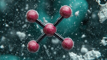 Molecular structure with atoms represented in a scientific context.