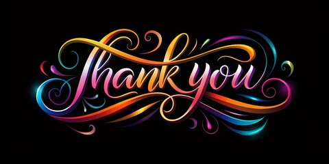 Elegant Thank You Calligraphy for Cards and Invitations - Vector Design on Transparent Background