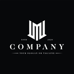 letter m monochrome logo design element vector template