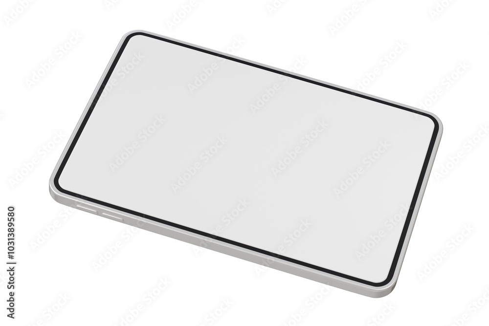 Poster 3d realistic tablet with blank white screen for mockup icon. minimal tablet computer empty screen ic