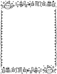 Halloween Worksheet Border, Halloween-Themed Frame for Worksheets, Spooky Halloween Border for Teachers, Halloween Printable Border for Worksheets.