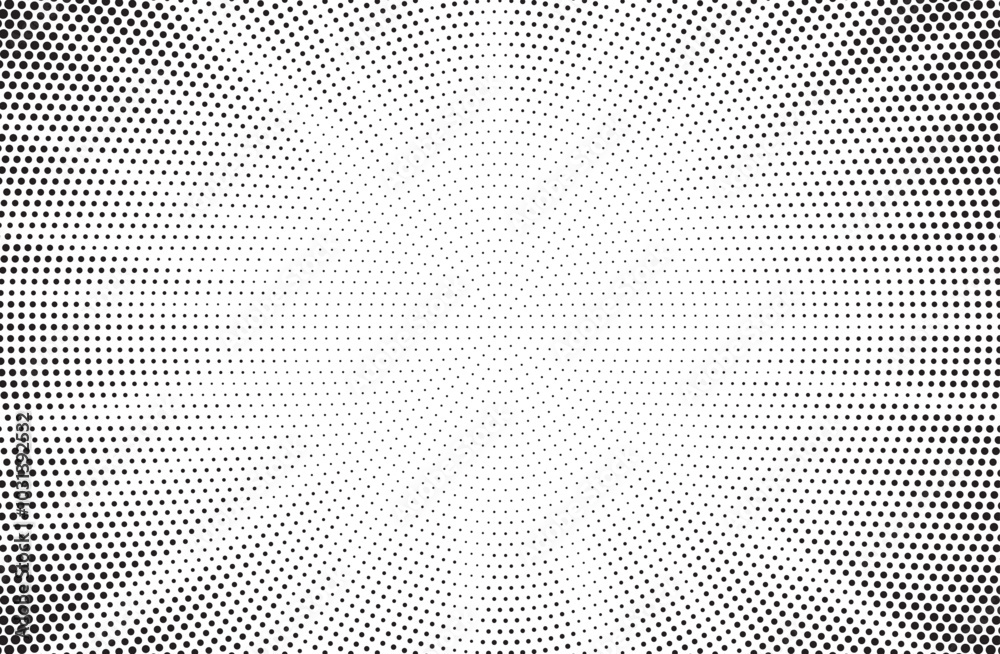 Aufkleber Halftone gradient sun rays pattern. Abstract halftone vector dots background. monochrome dots pattern. Vector background in comic book style with sunburst rays and halftone. Retro pop art design.