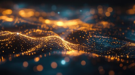 Abstract network of glowing nodes and data lines, portraying the interconnected nature of technological advancement.