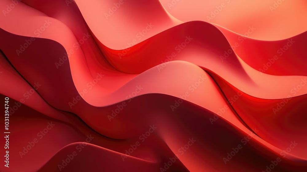 Poster abstract red shapes with subtle 3d effects and shadows, creating a visually engaging and dynamic com