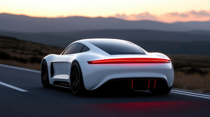 electric sports car in motion