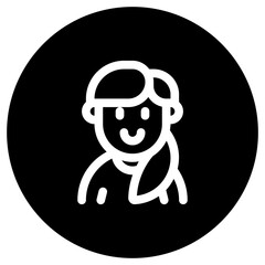 Editable adult woman with ponytail hairstyle avatar vector icon. User, profile, identity, persona. Part of a big icon set family. Perfect for web and app interfaces, presentations, infographics, etc