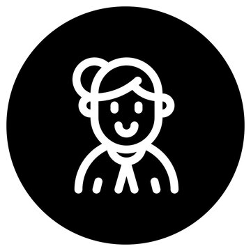 recommend clip art: Editable housewife with bun hairstyle avatar vector icon. User, profile, identity, persona. Part of a big icon set family. Perfect for web and app interfaces, presentations, infographics, etc