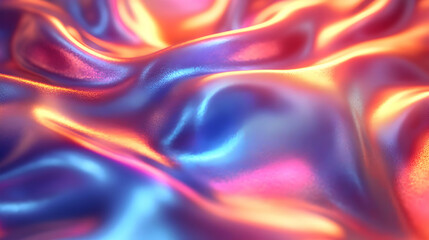 Obraz premium Colorful, reflective fabric waves creating a vibrant visual effect.