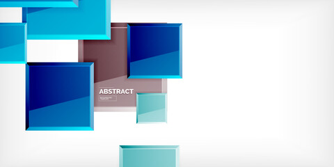 Colorful squares with reflections abstract background design. Vector Illustration For Wallpaper, Banner, Background, Card, Book Illustration, landing page