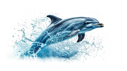 Fototapeta premium A Water Animal on White Background Image - a charming and engaging visual. The water animal on a pristine white background creates an appealing and interesting scene.