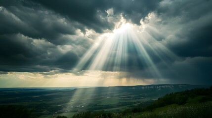Dramatic Clouds Over Serene Valley