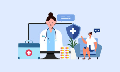 Telemedicine concept vector illustration. Doctor concept
