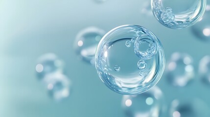 Abstract Image of Water Droplets on a Blue Background