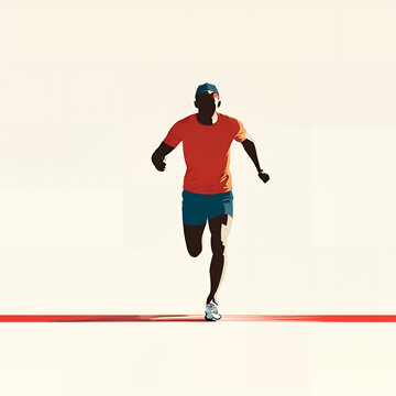 recommend clip art: Vector art runner reaching the finish line