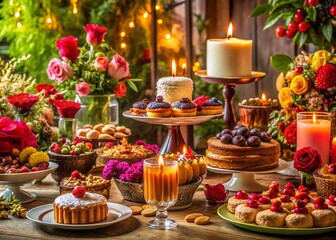 Festive Dessert Table Display for Celebrations and Gatherings